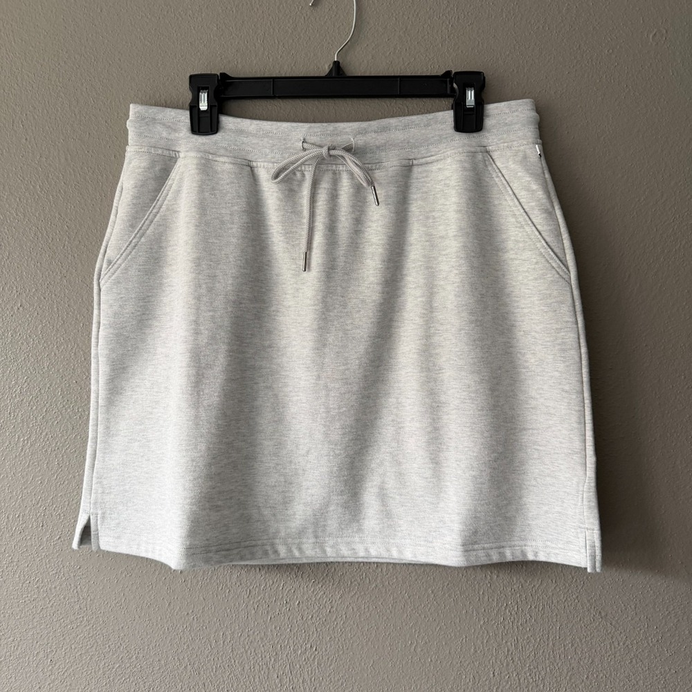Eddie Bauer WR Camp Fleece Pockets Gorpcore Granola Girl Skirt Heather Gray M